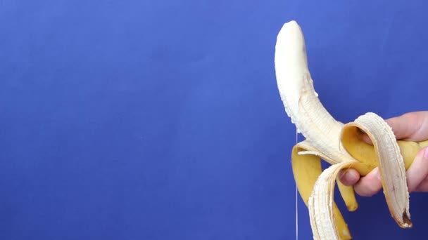 Conceito Pênis Orgasmo Masculino Banana Mão Mulher — Vídeo de Stock