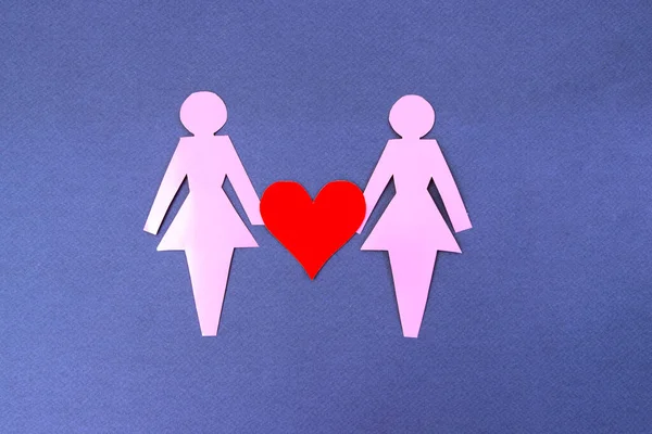 Demonstrations Same Sex Woman Couples Love Blue Background Human Rights — Stock Photo, Image