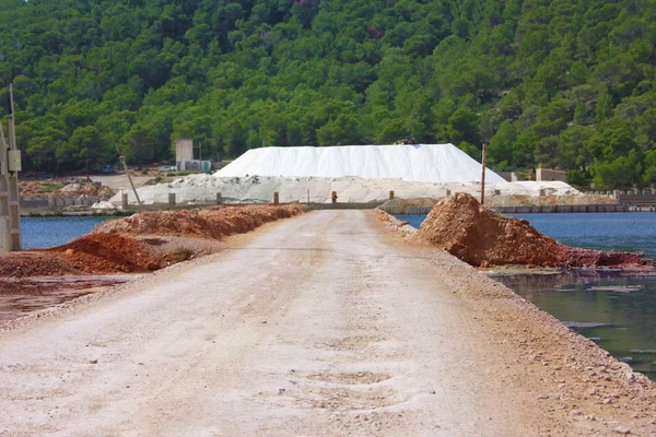 İbiza tuz düzlükleri ya da ses Saline tuz madenleri İspanya 'da