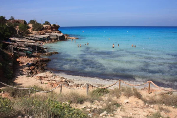 Cala Saona Qui Est Une Des Belles Plages Ibiza Avec — Photo