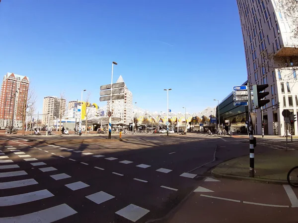 Europese Stad Het Belangrijkste Plein Van Rotterdam Nederland — Stockfoto