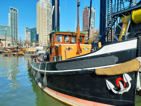 Marinemuseum Met Schepen Boten Water Rivier Haven Van Rotterdam Nederland — Stockfoto