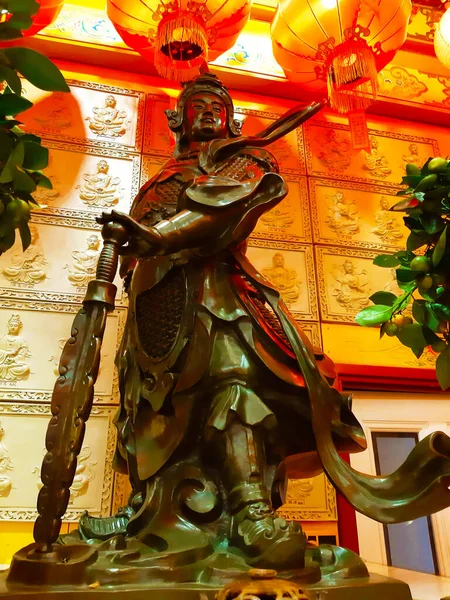 Estátua Ânforas Sagradas Decorações Budistas Amarelas Laranja — Fotografia de Stock