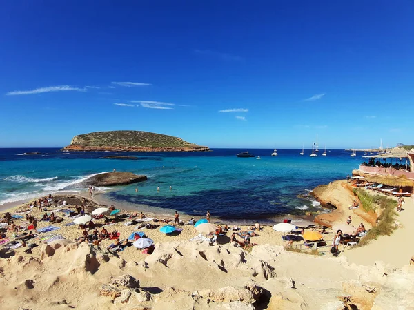 Ibiza Daki Cala Comte Plajındaki Balear Adaları Nın Güzel Yaz — Stok fotoğraf