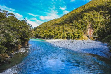Güney Adası, Yeni Zelanda 'daki Ulusal Parkı Arayan Mavi Havuzlar