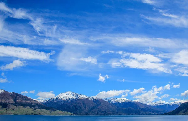 Widok na jezioro Wanaka, w pobliżu Wanaka, Wyspa Południowa, Nowa Zelandia — Zdjęcie stockowe