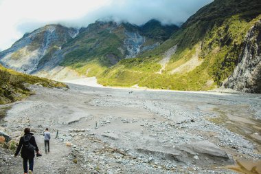 Yeni Zelanda 'nın güney adasında Fox Buzulu manzarası