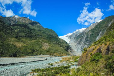 Franz Josef Buzulu Yeni Zelanda 'nın Güney Adası manzarası