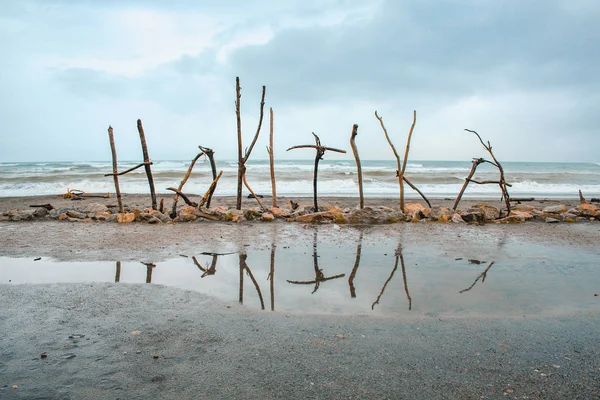 Hokitika, Güney Adası, Yeni Zelanda 'da Driftwood Hokitika tabelası