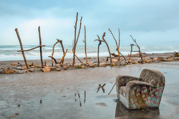 Letrero de Driftwood Hokitika en Hokitika, South Island, Nueva Zelanda —  Fotos de Stock