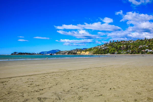 Vista su Nelson e la spiaggia, Isola del Sud, Nuova Zelanda — Foto Stock