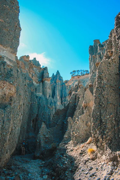 Putangirua Pinnacles en Wairarapa, Isla Norte, Nueva Zelanda — Foto de Stock