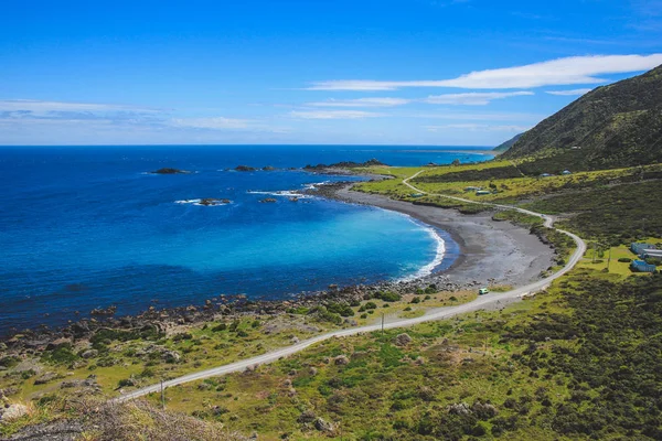 Veduta della costa del faro di Cape Palliser, Isola del Nord, Nuova Zelanda — Foto Stock