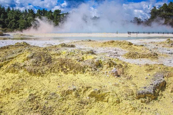 Weißer Dampf Ist Immer Wai Tapu Thermal Wonderland Der Nähe — Stockfoto