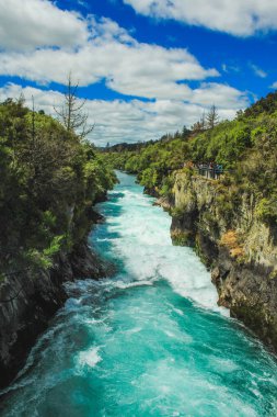 Taupo 'daki Huka Şelalesi, Kuzey Adası, Yeni Zelanda
