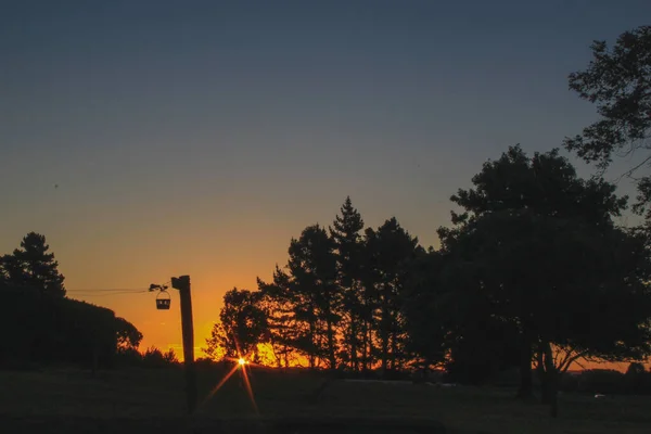 新西兰北岛的落日 — 图库照片