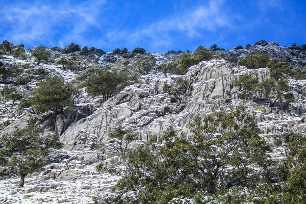 Vista Serra Tramuntana Com Montanhas Cobertas Neve Maiorca Espanha — Fotografia de Stock