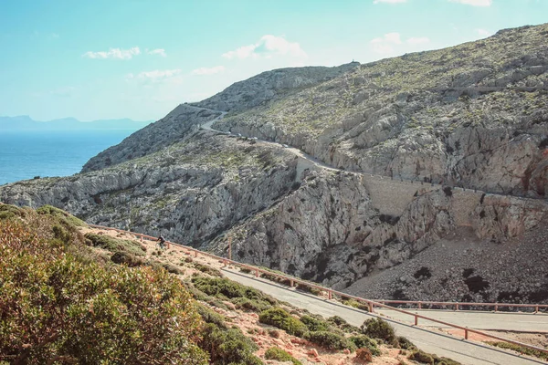 Δρόμος Περιέλιξης Μέσω Serra Tramuntana Θέα Από Cap Formentor Στη — Φωτογραφία Αρχείου