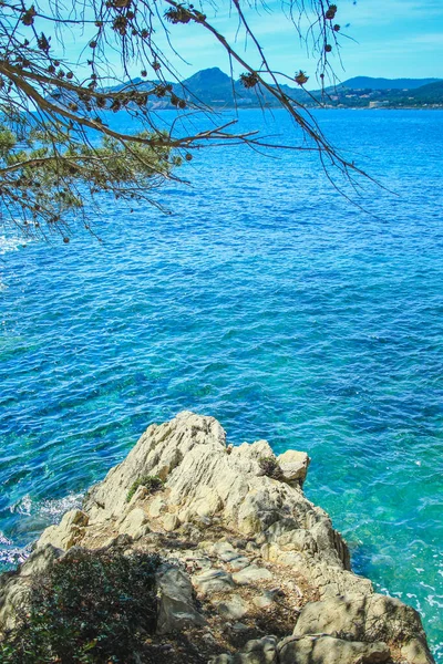 Pohled Krásné Idylické Pobřeží Cala Rajada Mallorca Španělsko — Stock fotografie