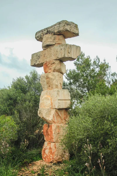 Santanyi Mallorca Spain March 2018 Stacked Stacked Stone Arts Rolf — 스톡 사진