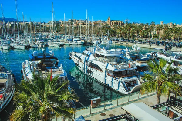 Palma Mallorca Spain March 2018 Port Palma Boats Harbour Palma Royalty Free Stock Images