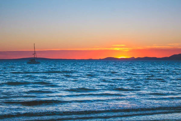 Мальовниче Барвисте Небо Заході Сонця Узбережжя Сутінках — стокове фото