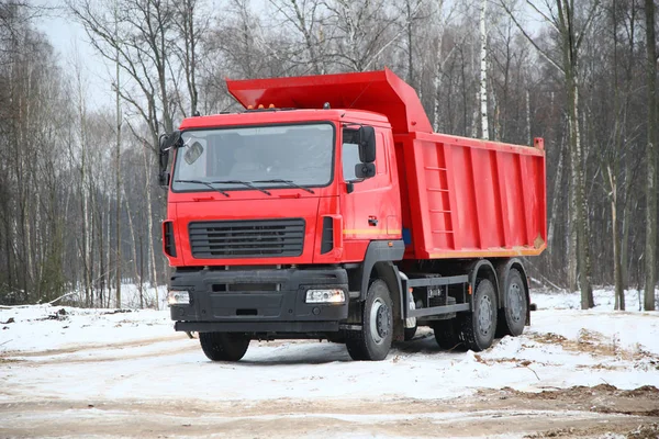 Dump Truck Construction Site Winter — Stock Photo, Image