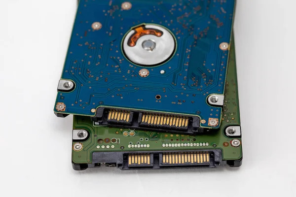 Due Hard Disk Sata Pollici Primo Piano Del Computer Portatile — Foto Stock