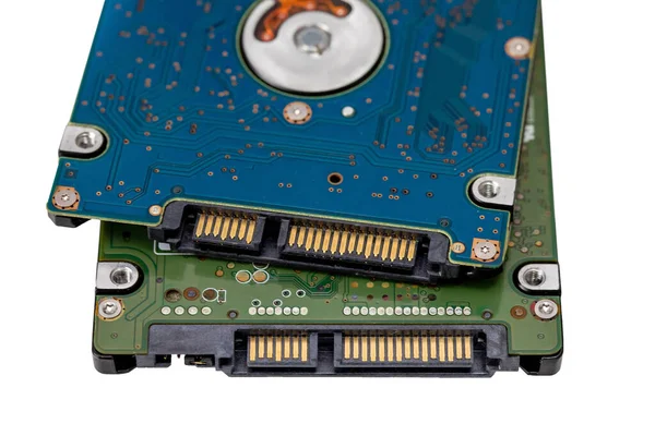 Due Hard Disk Sata Pollici Primo Piano Del Computer Portatile — Foto Stock