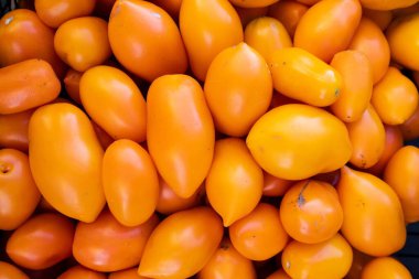 Sarı kiraz domates yığını