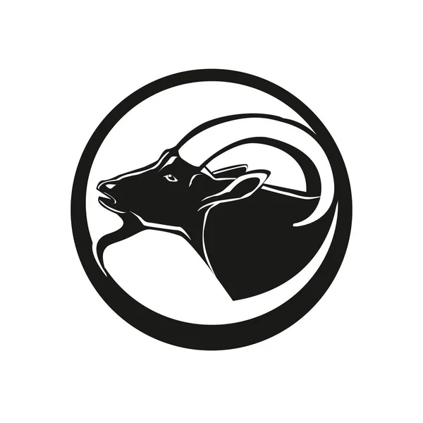 Ícone de linha de cabeça de cabra —  Vetores de Stock