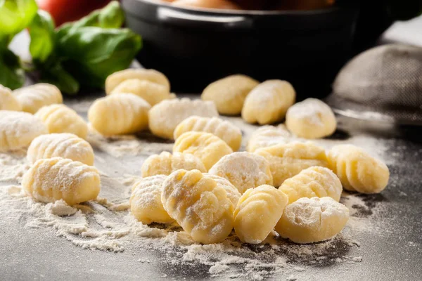 Uncooked homemade gnocchi — Stock Photo, Image