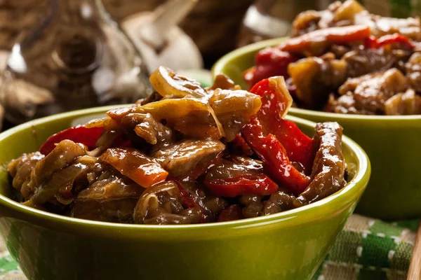 Chinese sticky pork sirloin roasted with a sweet and savory sauc — Stock Photo, Image