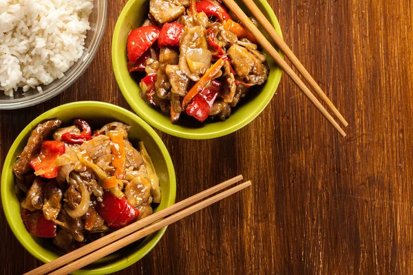 Chinese sticky pork sirloin roasted with a sweet and savory sauc — Stock Photo, Image