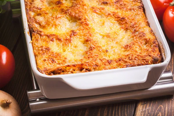 Hot tasty lasagna — Stock Photo, Image
