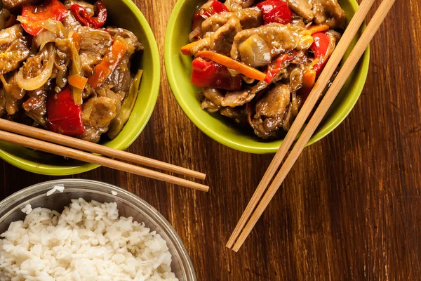 Chinese sticky pork sirloin roasted with a sweet and savory sauc — Stock Photo, Image