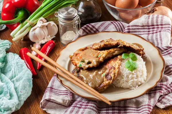 Čínská vejce fu Jung omeleta — Stock fotografie
