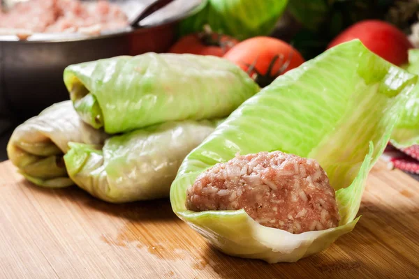 Preparing of stuffed cabbage — Stock Photo, Image