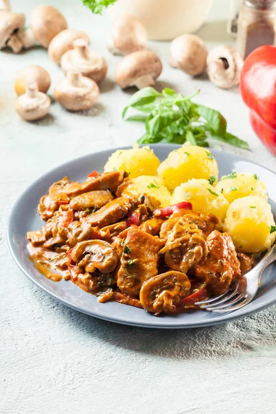 Ragù di tacchino fresco con funghi — Foto Stock