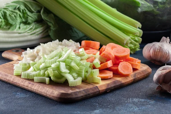 Vegetables ready for preparing Italian wedding soup — Stock Photo, Image