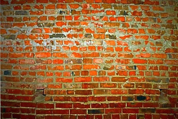 Oude Rode Bakstenen Muur Achtergrond Textuur — Stockfoto