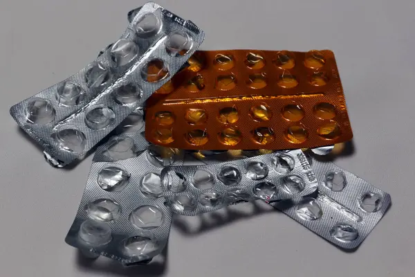 Empty Pill Boxes White Background — Stock Photo, Image