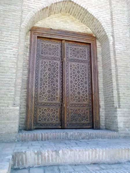 Bellissimi Modelli Sull Edificio Bukhara Uzbekistan — Foto Stock