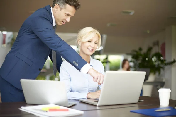 Assistente che lavora su laptop — Foto Stock