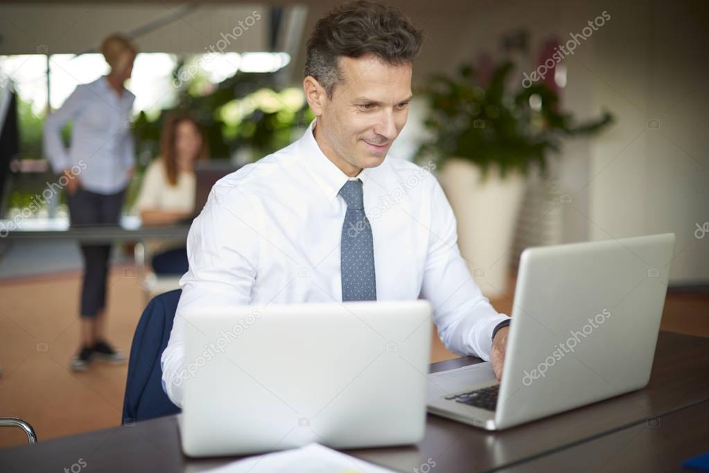 businessman using  laptop