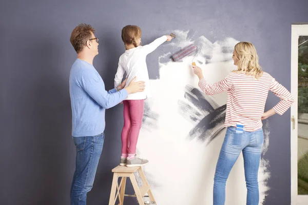 Felice parete di famiglia pittura — Foto Stock