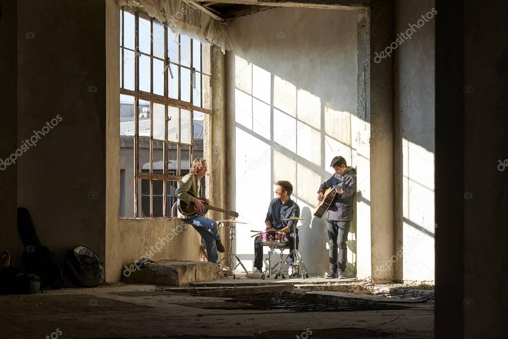 band members playing music