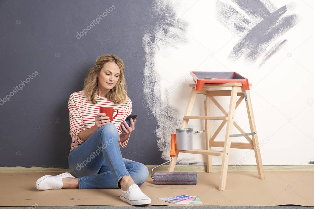woman  using her phone