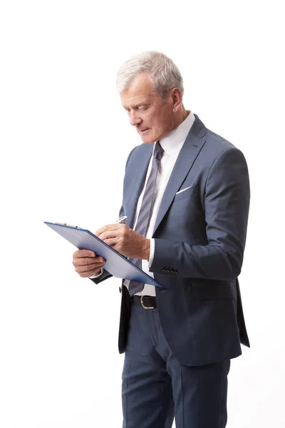 Professional man holding clipboard — Stock Photo, Image