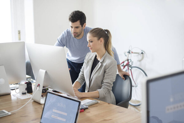 business woman and colleague working
 